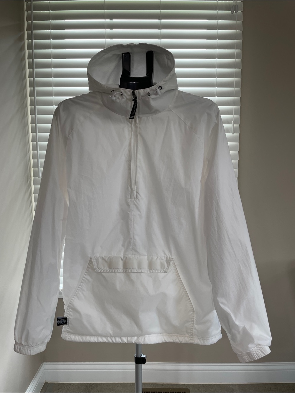 Charles River Apparel White Hooded Windbreaker Pullover